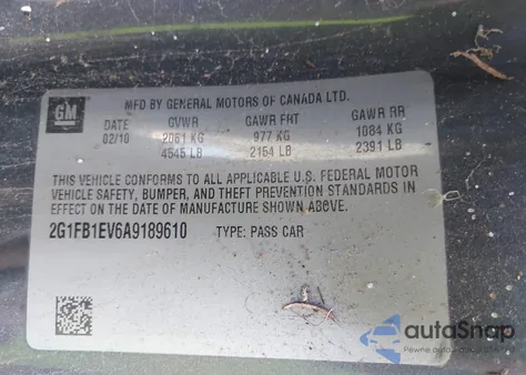 2010 Chevrolet Camaro 1Lt z USA, uszkodzony, nr VIN 2G1FB1EV6A9189610